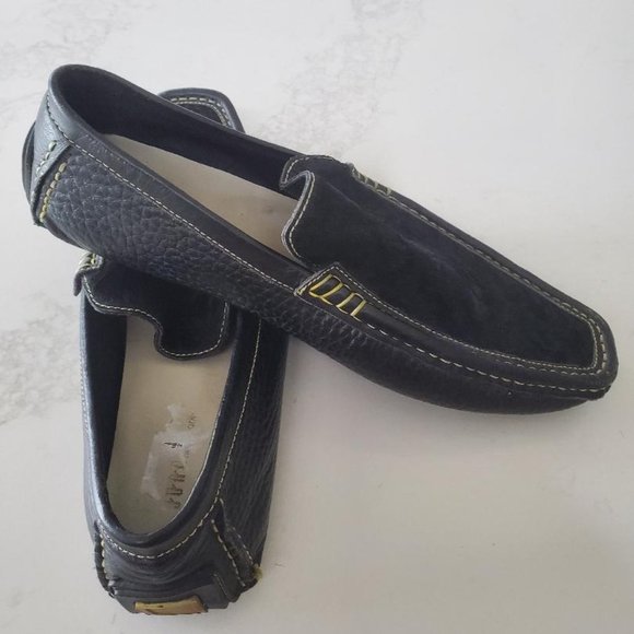 Juno New York Men\'s Black Hide & Leather Loafers  size 11.5 - 12 M main image 5